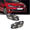 Μπροστινά Φανάρια Set Για Vw Golf VI (6) 08-12 DRL GTI /R20 Look Μαύρα H7/H7 Με Μοτέρ Carner - Headlights - Xenon - Bulbs